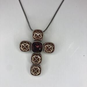 BRIGHTON Reversible Crystal Cross Necklace‎ Adjustable